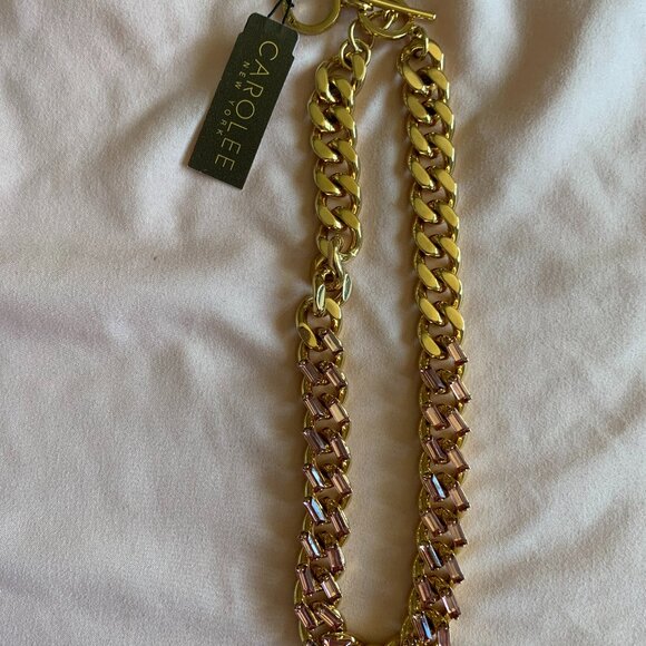 New! Carolee Gold with Pink Chain Necklace - Picture 5 of 5